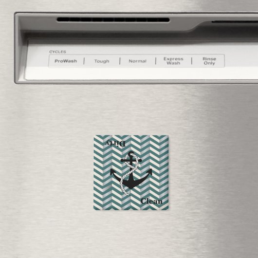 Dirty Clean Nautical Zickzack Dishwasher Magnet (In Situ (Geschirrspüler))