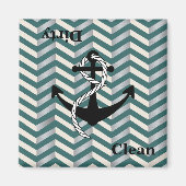 Dirty Clean Nautical Zickzack Dishwasher Magnet (Vorne)