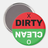 Dirty Clean Red Green Disshwasher Indikator Circle Magnet (Vorderseite/Rückseite)