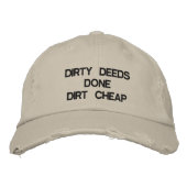 DIRTY DEEDES DONE DIRT CHEAP BESTICKTE KAPPE (Vorderseite)