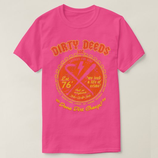 DIRTY DEEDS ORANGE YELLOW T-Shirt (Design vorne)
