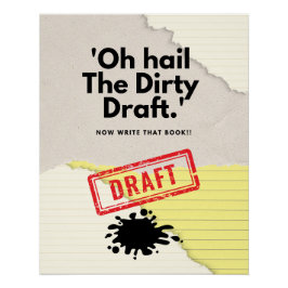 Dirty Draft Chronicles: Notebook-Spaß für Schrifts Poster