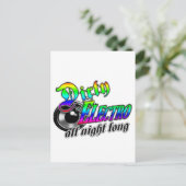 DIRTY ELECTRO All Night Long DJ Postkarte (Stehend Vorderseite)