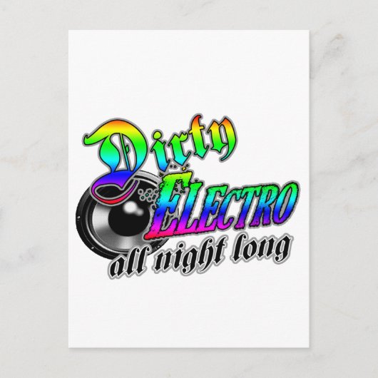 DIRTY ELECTRO All Night Long DJ Postkarte (Vorderseite)