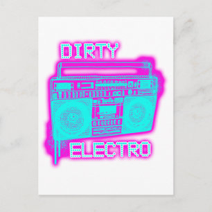 DIRTY ELECTRO Dance Club DJ Girls und Typ neugieri Postkarte