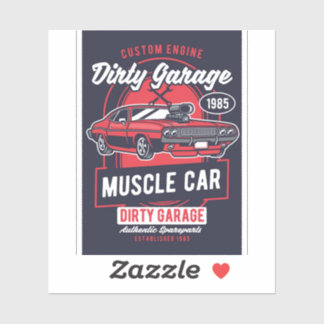 Dirty Garage Muscle Car Club Aufkleber