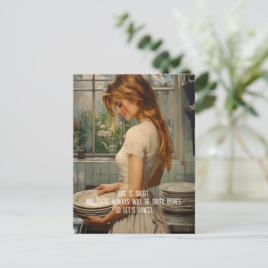 Dirty Geschirr Postkarte (Stehend Vorderseite)