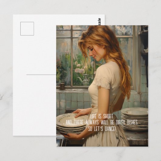 Dirty Geschirr Postkarte (Vorne/Hinten)