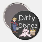 Dirty Geschirrs Bauern Pig Magnet (Vorderseite/Rückseite)