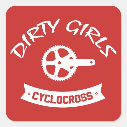 Dirty Girls Cyclocross Quadratischer Aufkleber (Vorderseite)