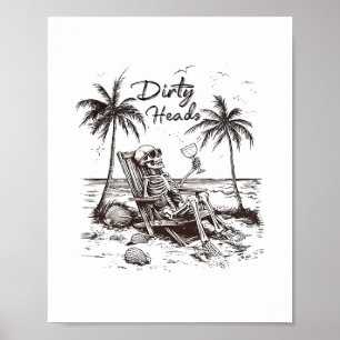 Dirty Heads Skelett Sonnenuntergang Strand Vibes Ä Poster