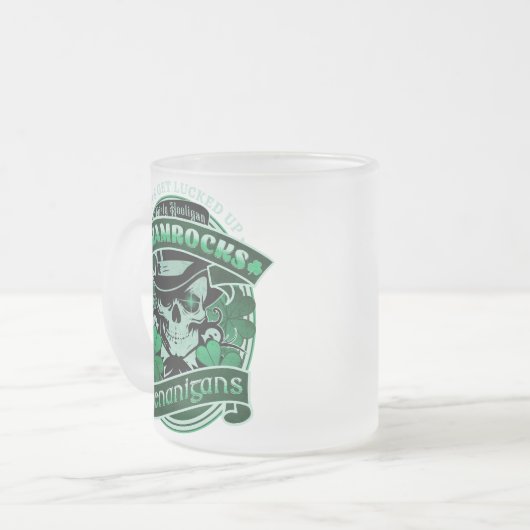 Dirty Hooligan - Kleeblätter und Shenanigans Mattglastasse (Vorderseite Links)