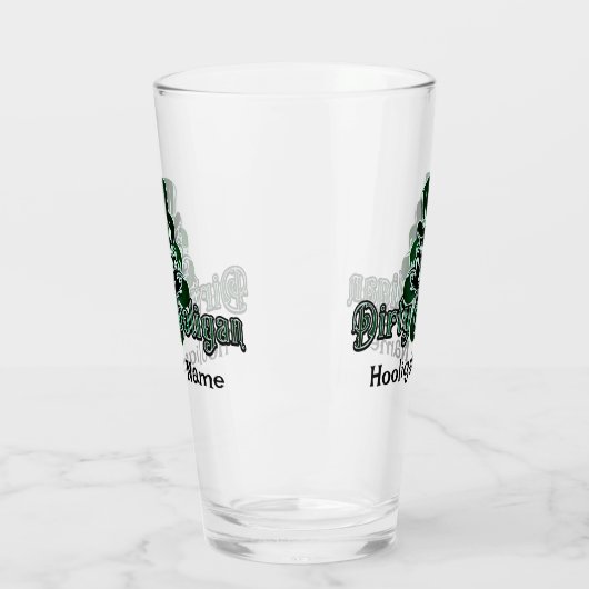 Dirty Hooligan-Logo - Personalisiert Glas (Links)