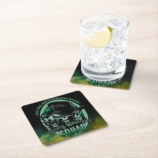 Dirty Hooligan Squad Rechteckiger Pappuntersetzer (Vor Ort)