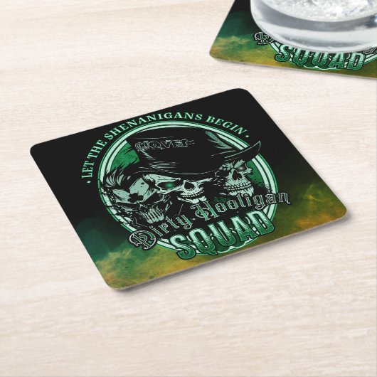 Dirty Hooligan Squad Rechteckiger Pappuntersetzer (angewinkelt)