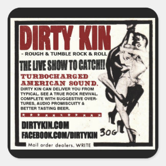 Dirty Kin Retro Quadratischer Aufkleber