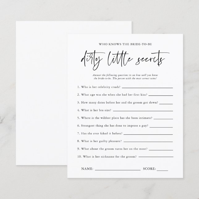 Dirty Little Secrets | JUNGGESELINNEN-ABSCHIED (Vorne/Hinten)