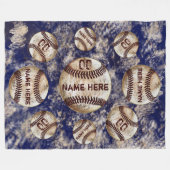 Dirty Look Custom Baseball Blanken Name und Nummer Fleecedecke (Vorderseite (Horizontal))