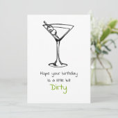 Dirty Martini 30 Geburtstag Karte (Stehend Vorderseite)