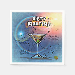 Dirty Martini auf blauem Stoffpapier Napkin Serviette