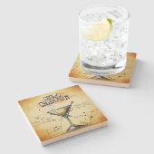 Dirty Martini Barkeeper Drink Rezept Steinuntersetzer (Seitenansicht)
