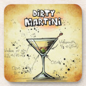 Dirty Martini Barkeeper Drink Rezept Untersetzer (Vorderseite)