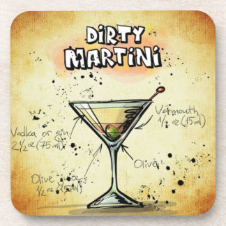 Dirty Martini Barkeeper Drink Rezept Untersetzer