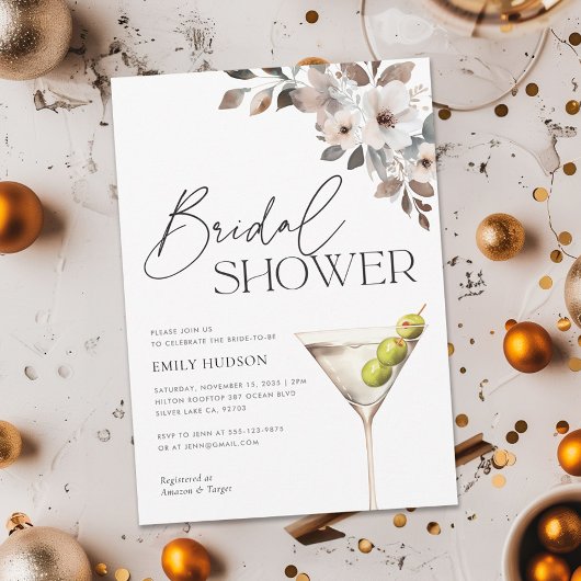 Dirty Martini Cocktail Brautparty Einladung