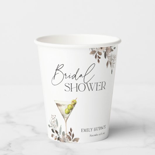 Dirty Martini Cocktail Brautparty Pappbecher (Rückseite)