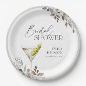 Dirty Martini Cocktail Brautparty Pappteller (Vorderseite)