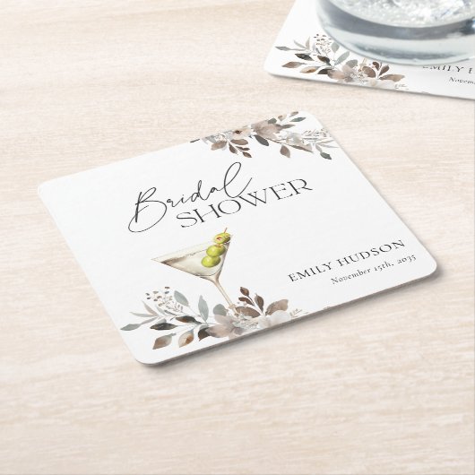 Dirty Martini Cocktail Brautparty Rechteckiger Pappuntersetzer (angewinkelt)