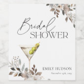 Dirty Martini Cocktail Brautparty Weinetikett (Einzelnes Label)