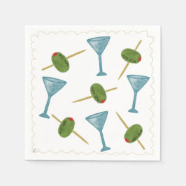 Dirty Martini Cocktail Napkins Serviette