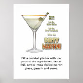 Dirty Martini Cocktail Rezept Art 18 "x24" Poster (Vorne)