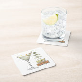 Dirty Martini Cocktail Rezept Kunstpapier Unterset Rechteckiger Pappuntersetzer (Vor Ort)