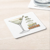 Dirty Martini Cocktail Rezept Kunstpapier Unterset Rechteckiger Pappuntersetzer (angewinkelt)