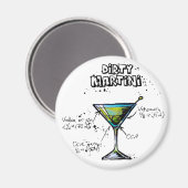 Dirty Martini Cocktail Rezept Magnet (Vorderseite/Rückseite)