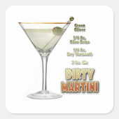 Dirty Martini Cocktail Rezept: Quadratischer Aufkleber (Vorderseite)