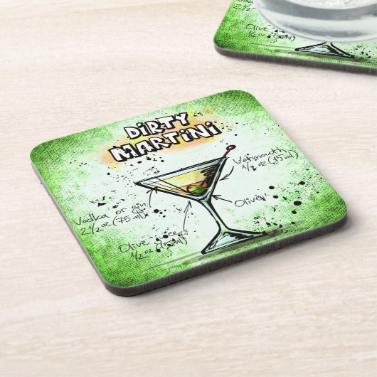 Dirty Martini Drink Rezept Getränkeuntersetzer (Linke Seite)