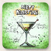 Dirty Martini Drink Rezept Getränkeuntersetzer (Vorderseite)