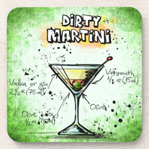 Dirty Martini Drink Rezept Getränkeuntersetzer