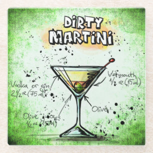 Dirty Martini Drink Rezept Glasuntersetzer