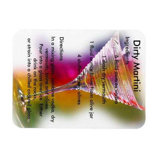 Dirty Martini Drink Rezept Magnet (Horizontal)