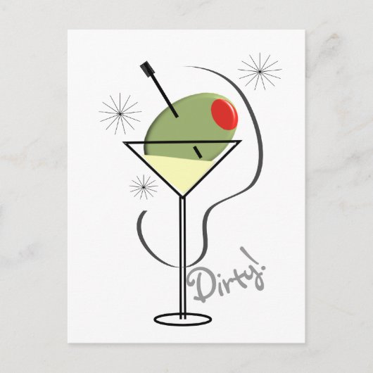 Dirty Martini liebt T - Shirt & Geschenke Postkarte (Vorderseite)