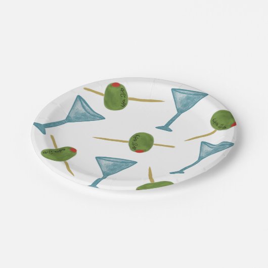 Dirty Martini Party Tellers Pappteller (Schrägansicht)