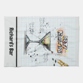 Dirty Martini Recipe Personalisierte Bar Zeichnend Geschirrtuch (Horizontal)