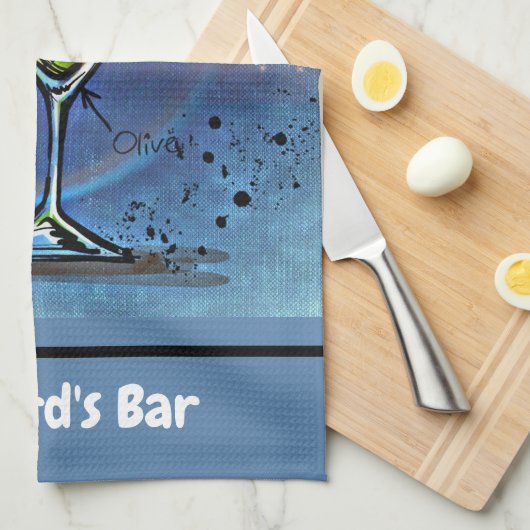 Dirty Martini Rezept Personalisierte Custom Bar Geschirrtuch (Viertel Falte)