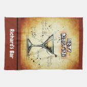 Dirty Martini Rezept Personalisierte Custom Bar Go Geschirrtuch (Horizontal)