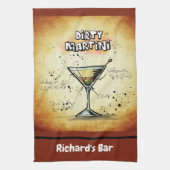 Dirty Martini Rezept Personalisierte Custom Bar Go Geschirrtuch (Vertikal)