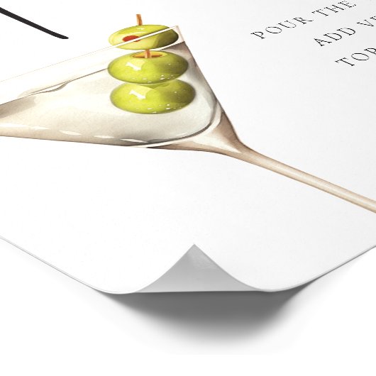 Dirty Martini Signature Drink Poster (Ecke)